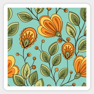 Colored Pattern with Vintage Floral Motifs Sticker